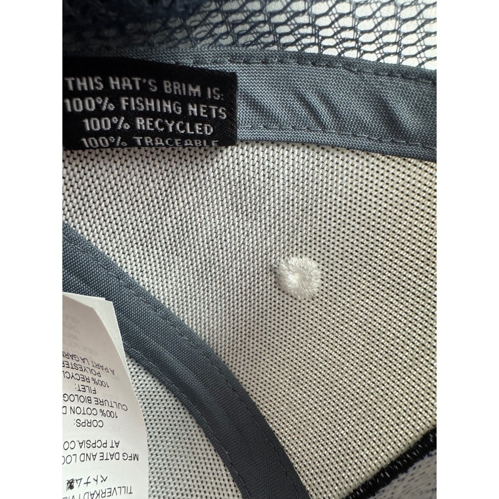 Patagonia P-6 Logo Trucker Hat Mesh Back Snapback Blue White Organic Cotton Cap - Picture 12 of 12